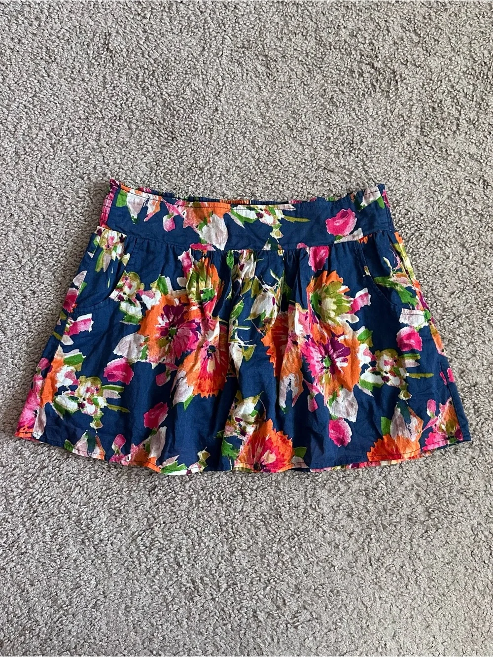 Aeropostale Navy Floral Mini Skirt Womens M